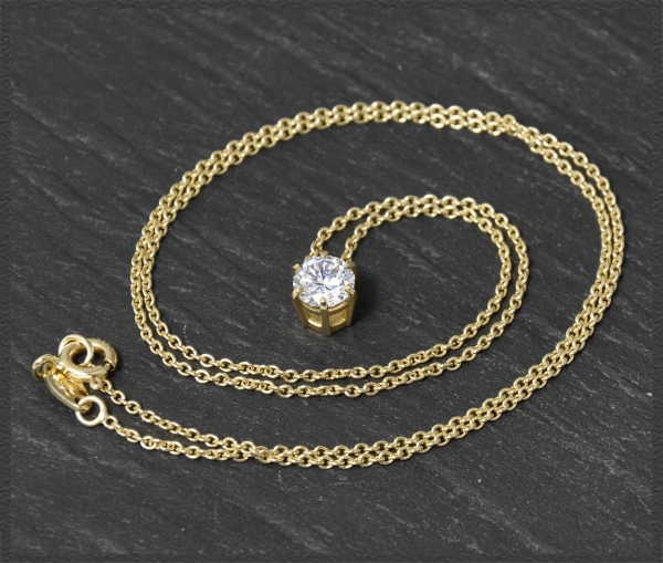 Brillant Collier aus 585 Gelbgold; 1,30ct, Si2